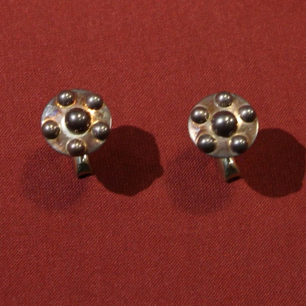 1985 for Cristal Charity Brenda Schoenfeld Taxco Mexican sterling Cufflinks (A2)